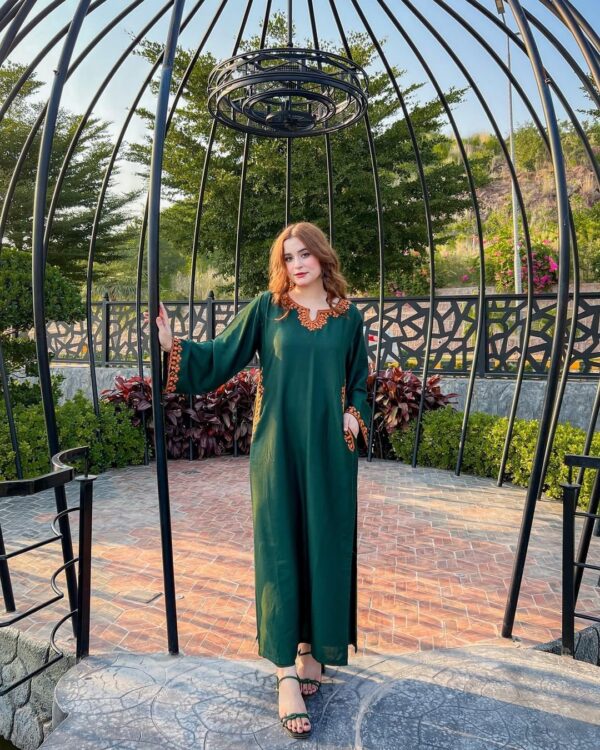 Stylish women's Embroidered linen shirt and Trouser set -2 pcs - Image 2