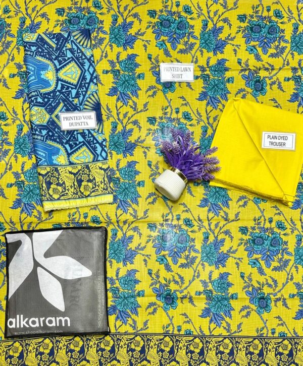 3 pcs unstitched printed suit - Image 2
