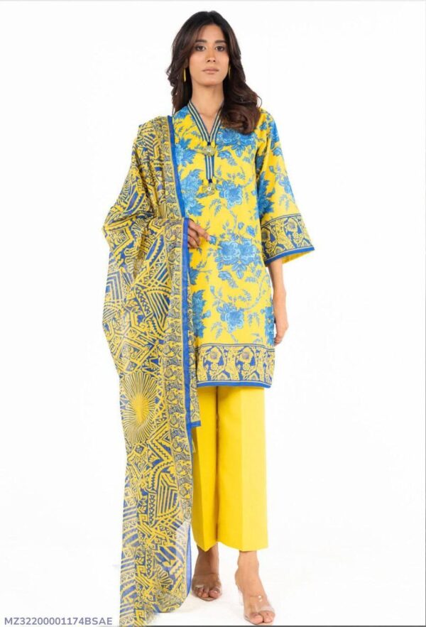 3 pcs unstitched printed suit
