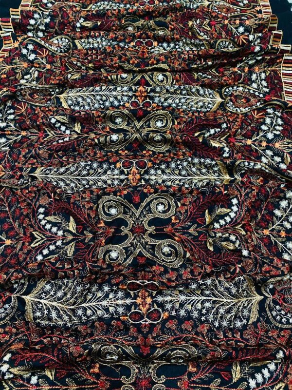 3 Pcs women's unstitched dhanak embroidered suit - Image 2