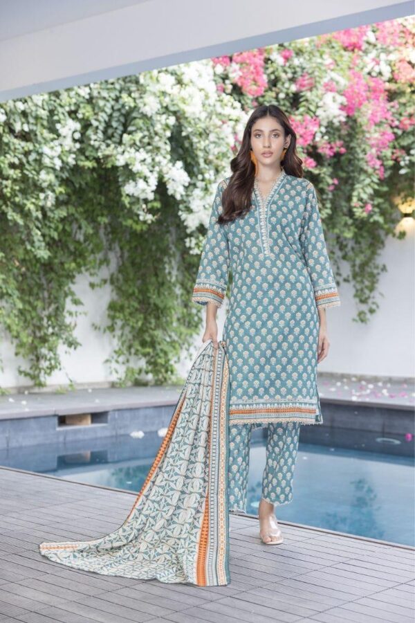 3 Pcs women's unstitched embroidered khaddar suit