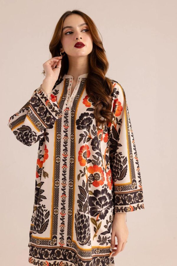 Elegant Printed Silk shirt and Trouser Set-2 pcs - Image 6