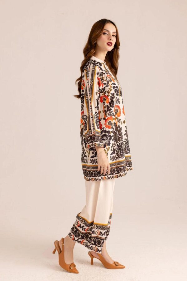 Elegant Printed Silk shirt and Trouser Set-2 pcs - Image 4