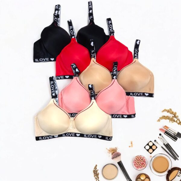 Silk plain comfortable and light weight padded bra