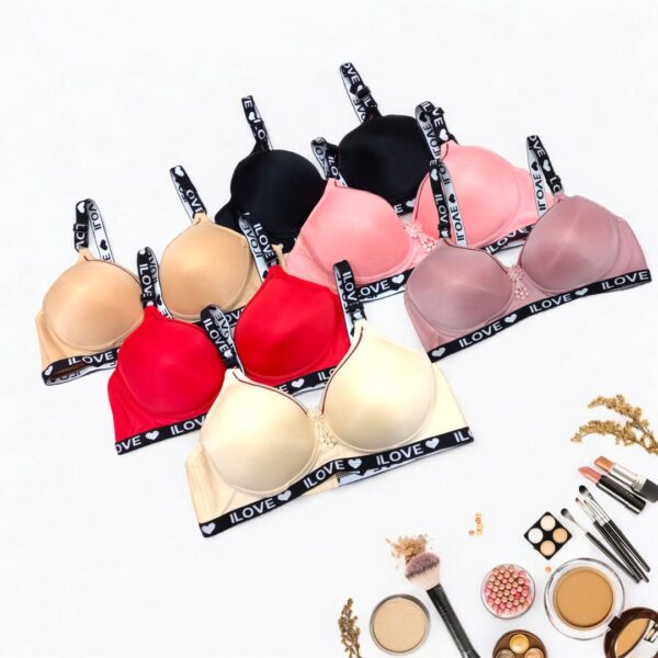 Silk plain comfortable and light weight padded bra - Image 3