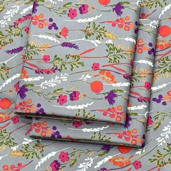 2 PCs women unstitched Printed suit - Image 2