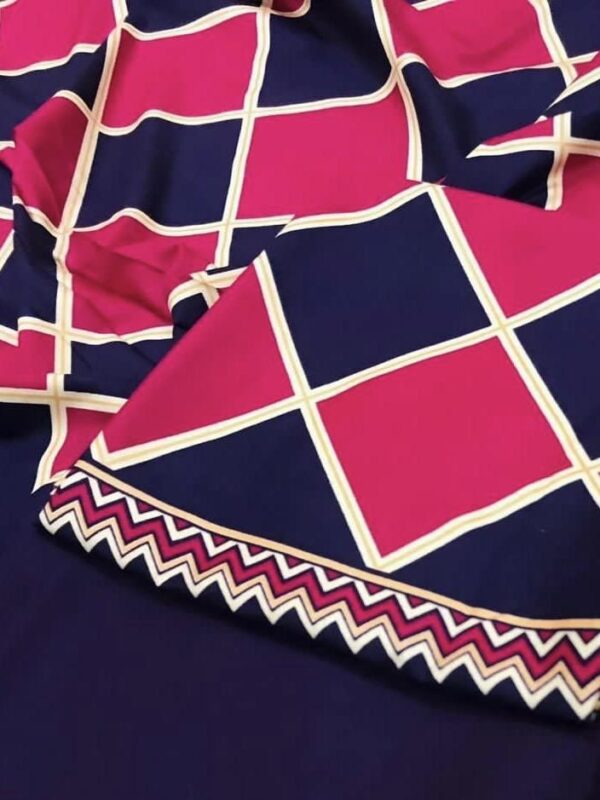 2 PCs women unstitched Printed suit - Image 2