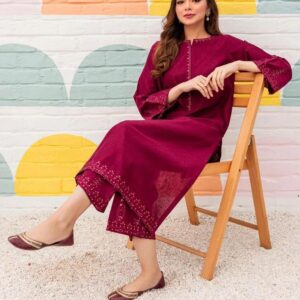 2 PCs women unstitched embroidered suit